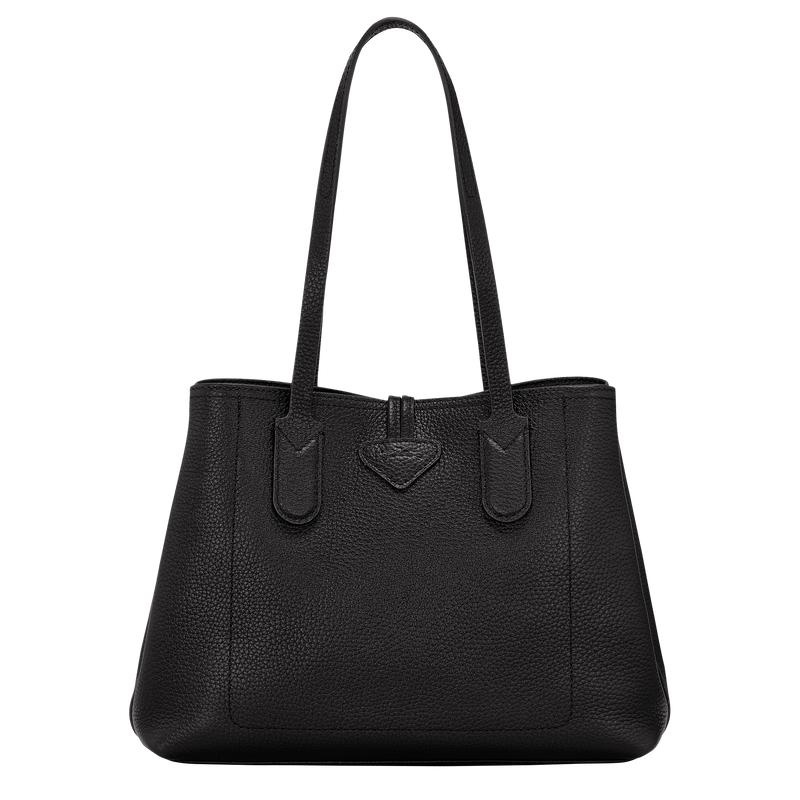 Black Women's Longchamp Roseau Essential M Tote Bag | 92376-XVCB