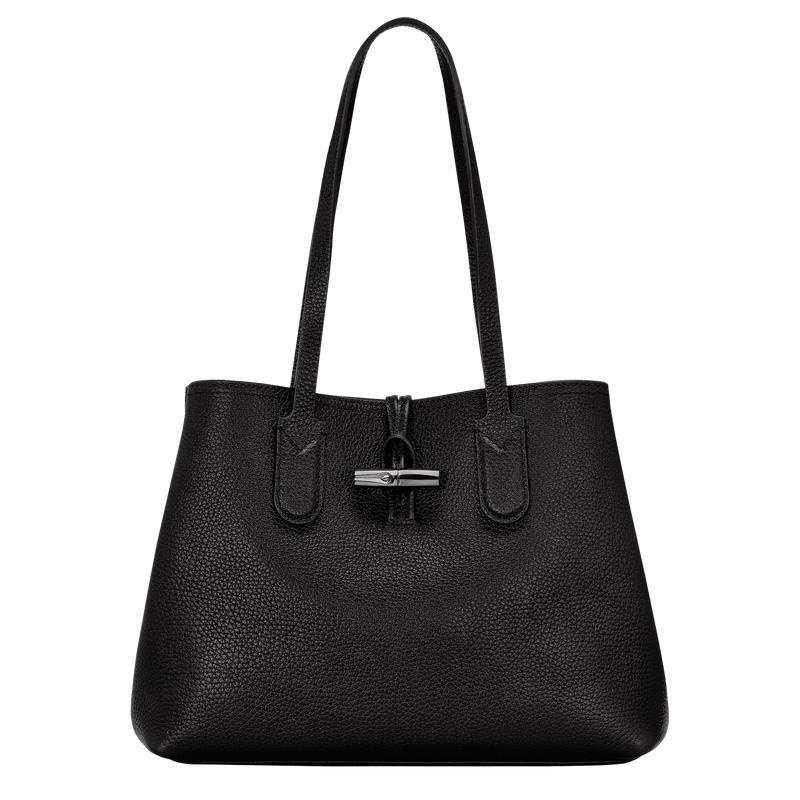 Black Women\'s Longchamp Roseau Essential M Tote Bag | 92376-XVCB