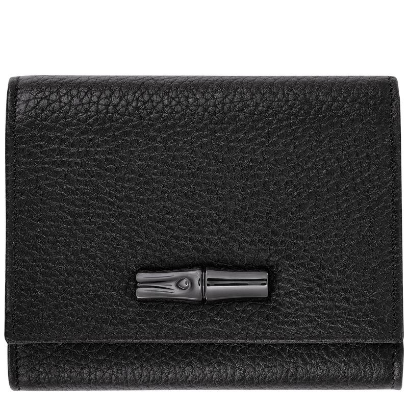 Black Women\'s Longchamp Roseau Essential Wallets | 87651-SRUA