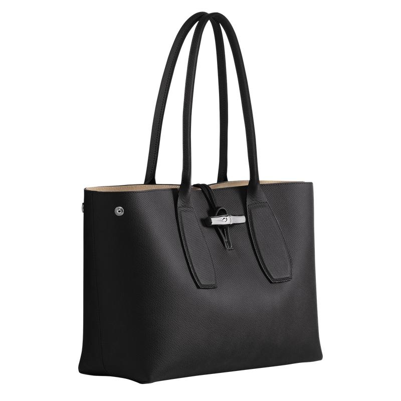 Black Women's Longchamp Roseau L Tote Bag | 89673-OAHK