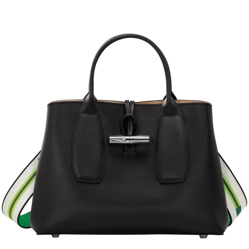 Black Women\'s Longchamp Roseau M Handbags | 31079-BTYF