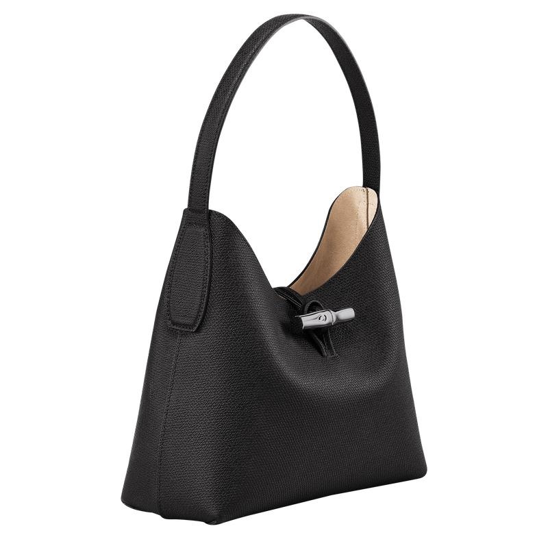 Black Women's Longchamp Roseau M Hobo Bags | 91430-IQCH