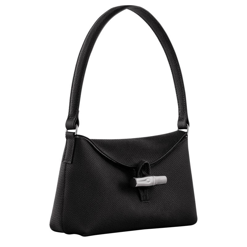 Black Women's Longchamp Roseau S Hobo Bags | 59804-UFBQ