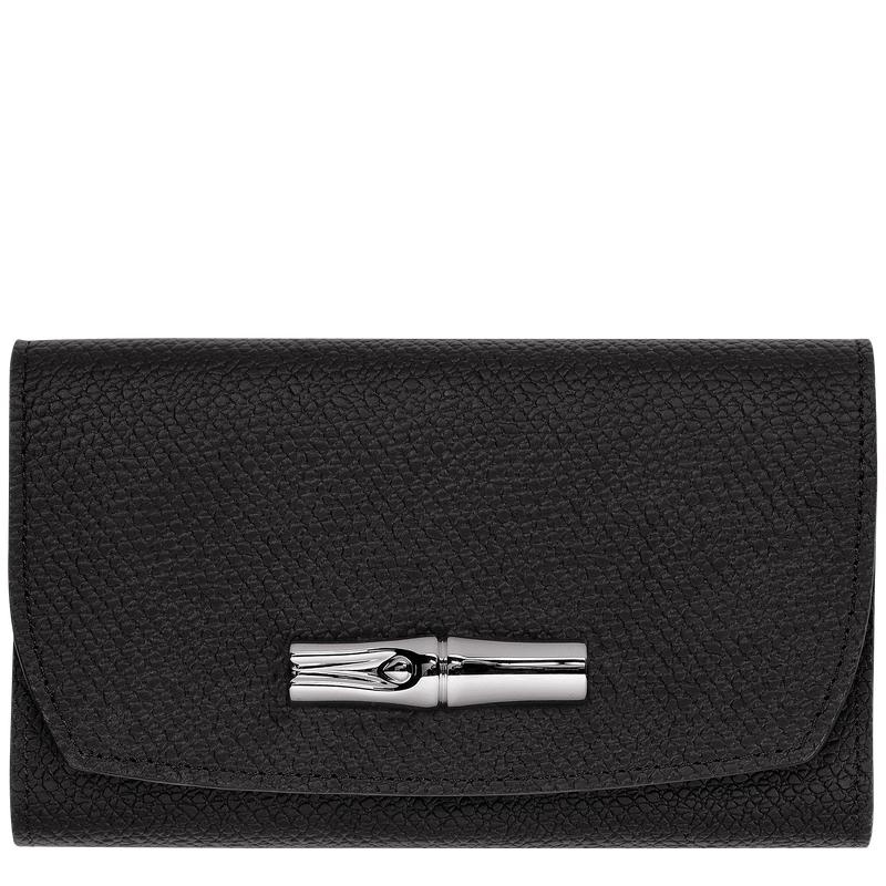 Black Women\'s Longchamp Roseau Wallets | 64319-IPEA