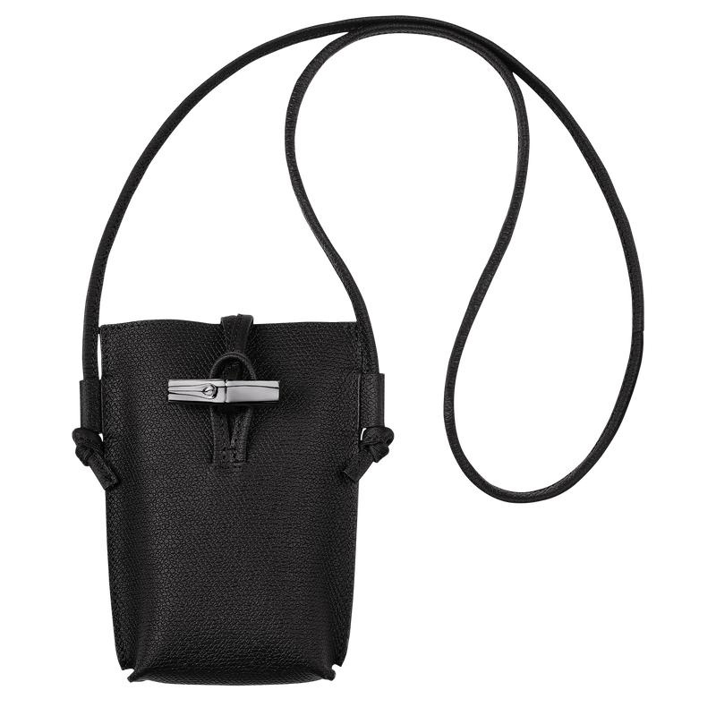 Black Women\'s Longchamp Roseau with lace Phone Case | 85049-MZOV