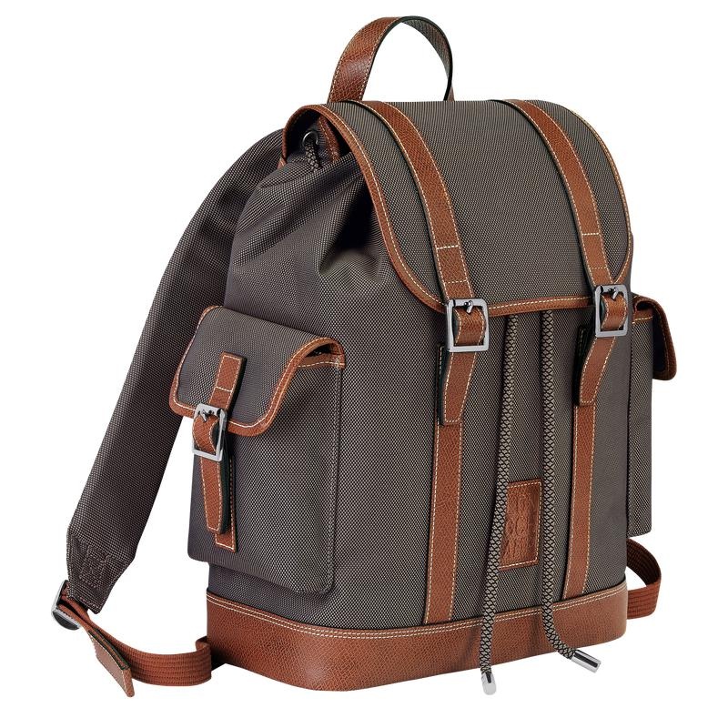 Brown Men's Longchamp Boxford Backpacks | 36718-BODP