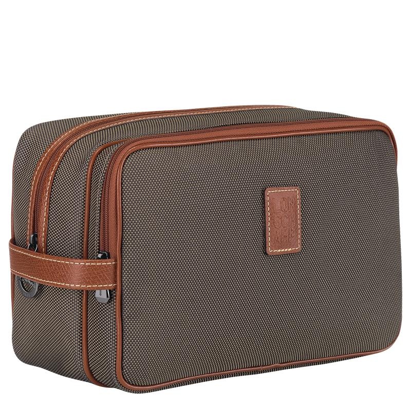 Brown Men's Longchamp Boxford Toiletry Bags | 85413-JFZG