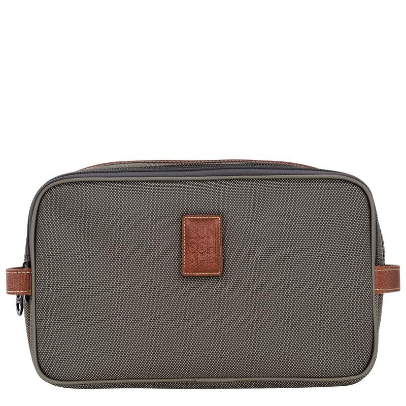 Brown Men\'s Longchamp Boxford Toiletry Bags | 85413-JFZG