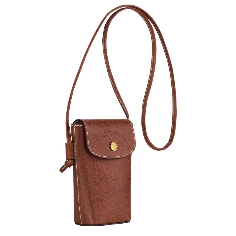 Brown Men's Longchamp Épure with leather lace Phone Case | 31278-XQGH