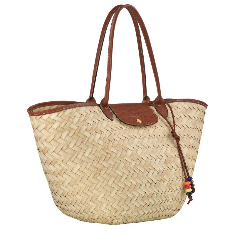 Brown Women's Longchamp Le Panier Pliage XL Basket Bag | 72819-HDQT