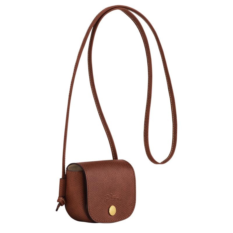 Brown Women's Longchamp Épure with leather lace Coin Purses | 72853-NRXB