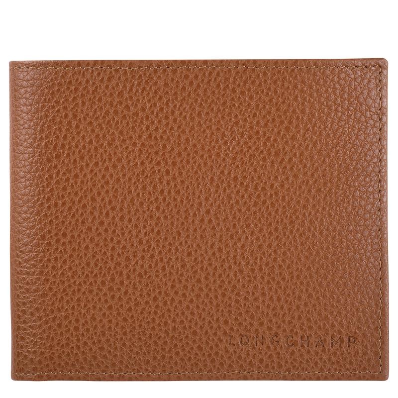 Caramel Brown Men\'s Longchamp Le Foulonné Wallets | 92783-PNTL