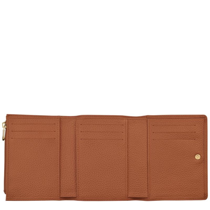 Caramel Brown Men's Longchamp Le Foulonné Wallets | 93617-OGBU