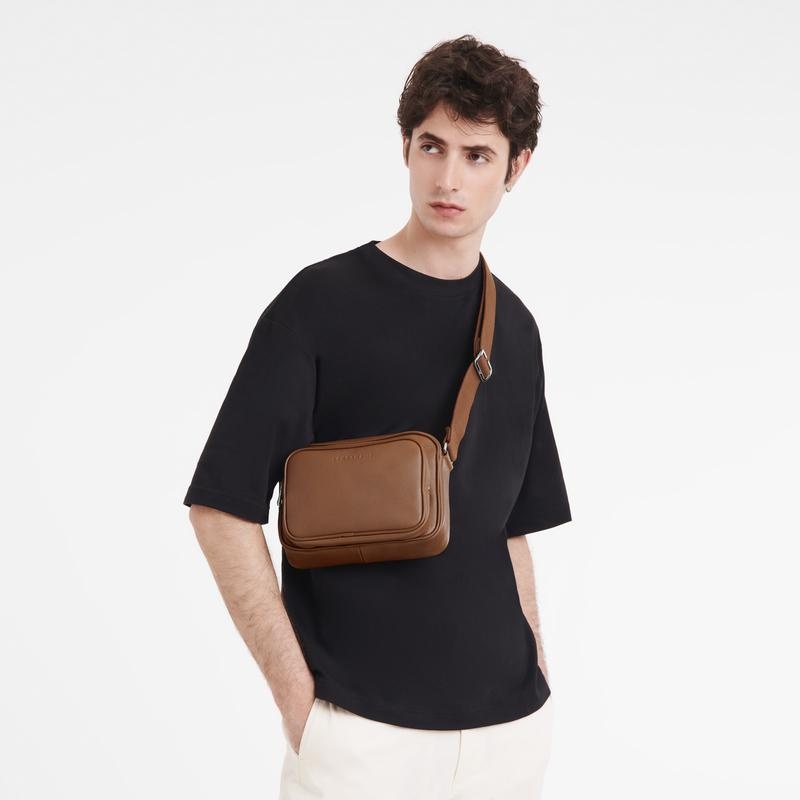 Caramel Brown Men's Longchamp Le Foulonné S Camera Bag | 04812-MCQW