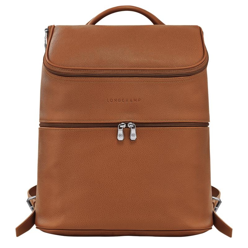 Caramel Brown Men\'s Longchamp Le Foulonné Backpacks | 20798-CZJB