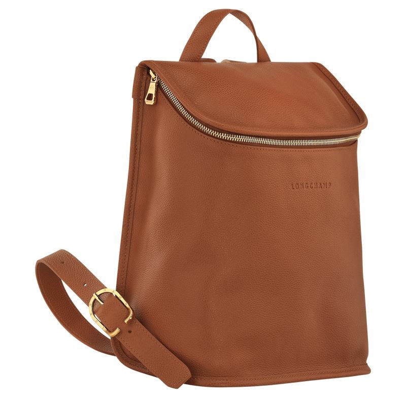 Caramel Brown Women's Longchamp Le Foulonné Backpacks | 35908-ODTM