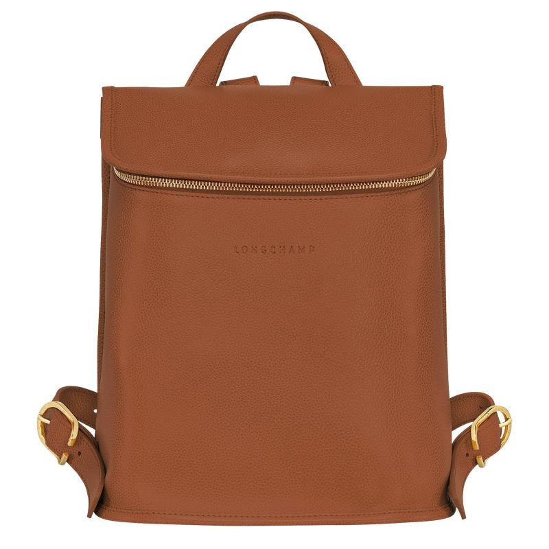 Caramel Brown Women\'s Longchamp Le Foulonné Backpacks | 35908-ODTM