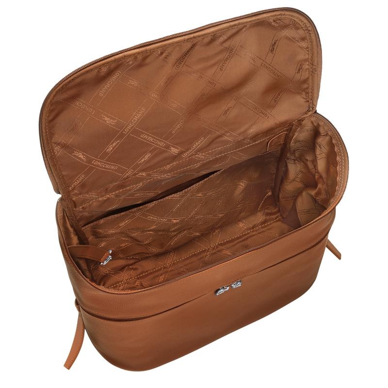 Caramel Brown Women's Longchamp Le Foulonné Backpacks | 86517-CBLR