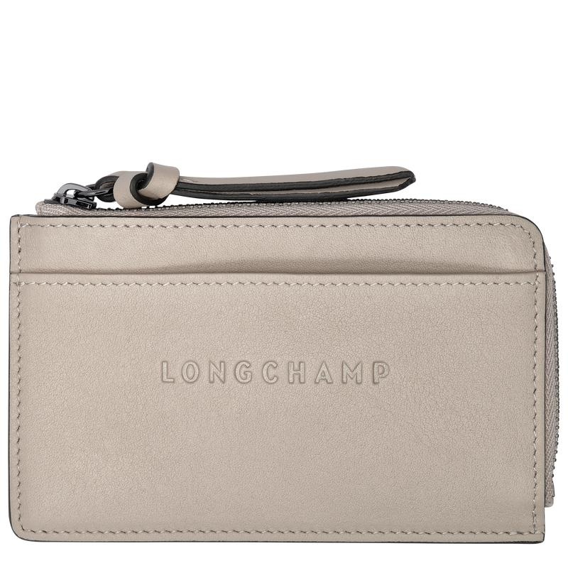 Clay Grey Men\'s Longchamp 3D Cardholders | 54967-DGJY