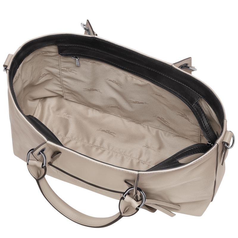 Clay Grey Women's Longchamp 3D L Handbags | 41603-FXNS