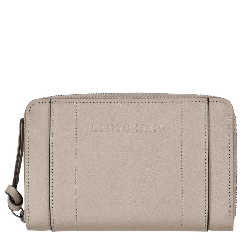 Clay Grey Women\'s Longchamp 3D Wallets | 56839-QWXO