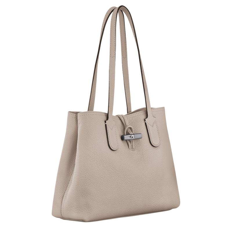 Clay Grey Women's Longchamp Roseau Essential M Tote Bag | 13984-VJUZ