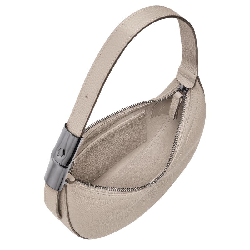 Clay Grey Women's Longchamp Roseau Essential S Hobo Bags | 90265-FQYE