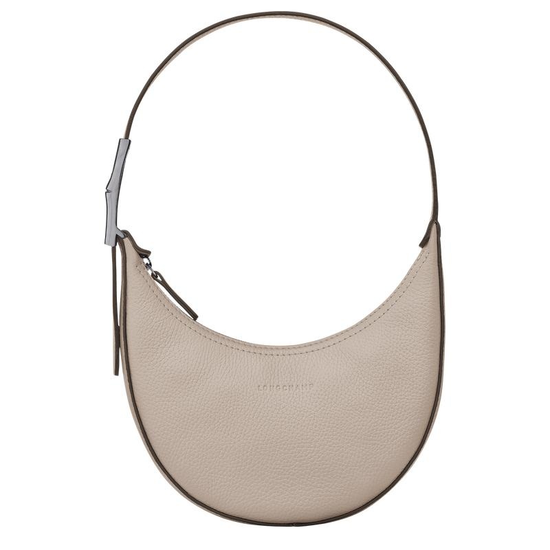 Clay Grey Women\'s Longchamp Roseau Essential S Hobo Bags | 90265-FQYE