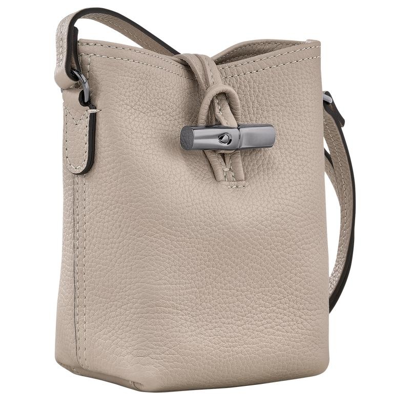 Clay Grey Women's Longchamp Roseau Essential XS Crossbody Bags | 47953-CWHB