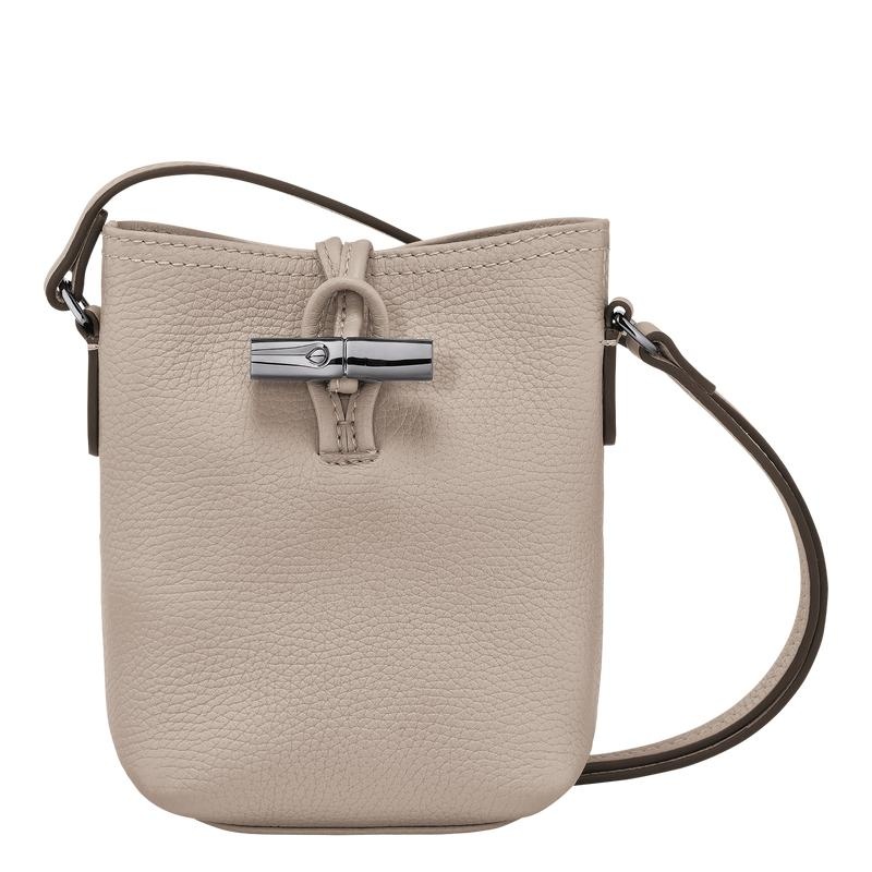 Clay Grey Women\'s Longchamp Roseau Essential XS Crossbody Bags | 47953-CWHB