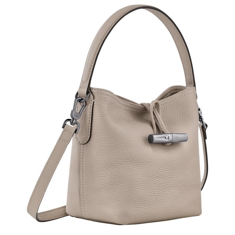 Clay Grey Women's Longchamp Roseau Essential XS Bucket Bag | 92457-ARBT