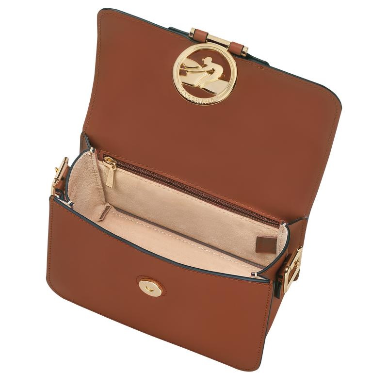 Cognac Brown Women's Longchamp Box-Trot S Crossbody Bags | 93561-ZXSC