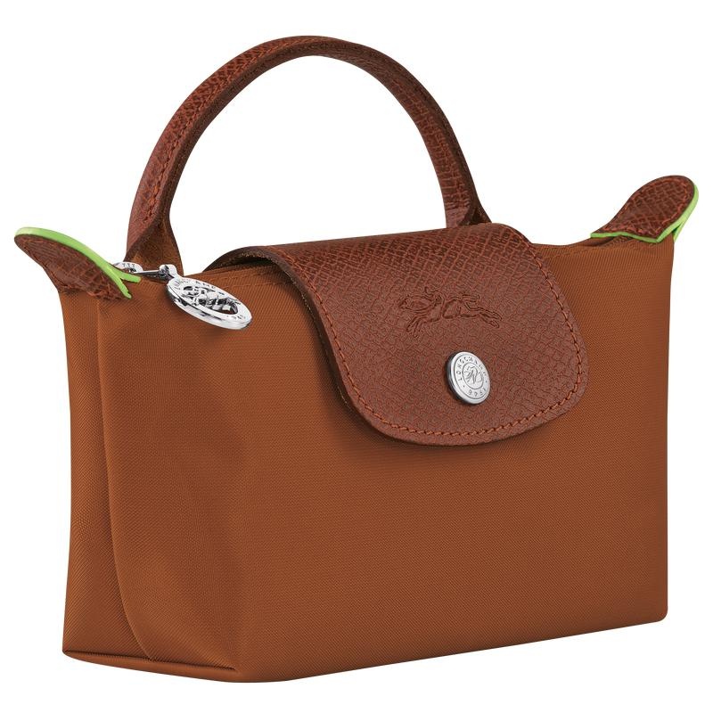 Cognac Brown Women's Longchamp Le Pliage Green with handle Pouches | 91840-FDEY