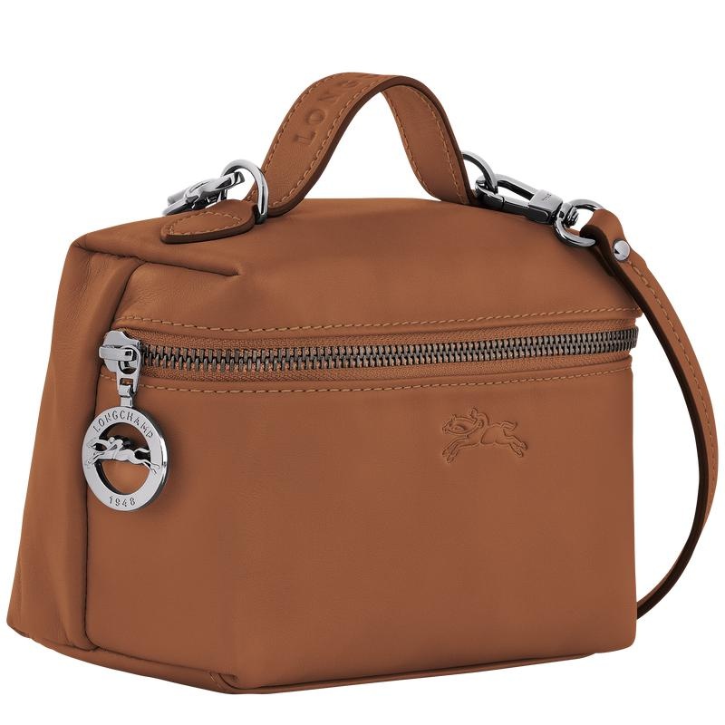 Cognac Brown Women's Longchamp Le Pliage Xtra XS Vanity Crossbody Bags | 59820-YGDE