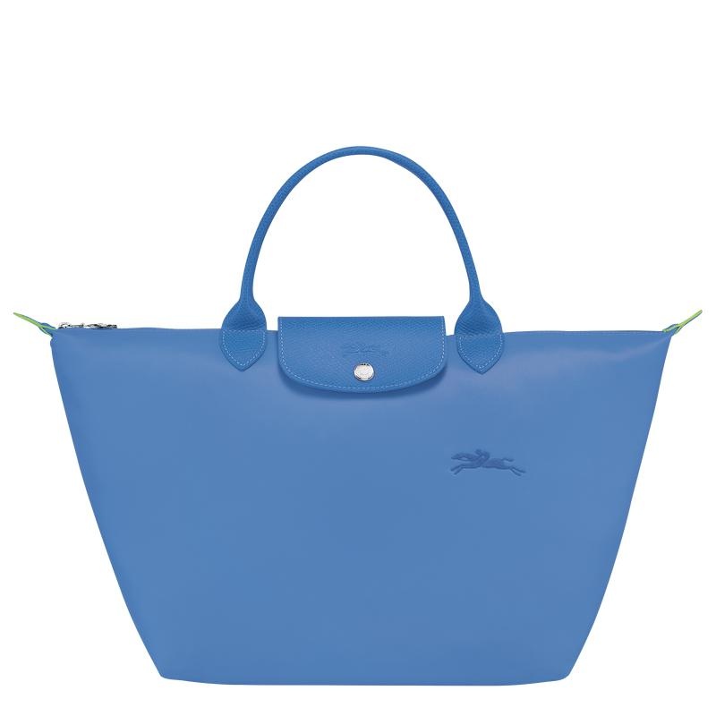 Cornflower Blue Women\'s Longchamp Le Pliage Green M Handbags | 23745-YRHG