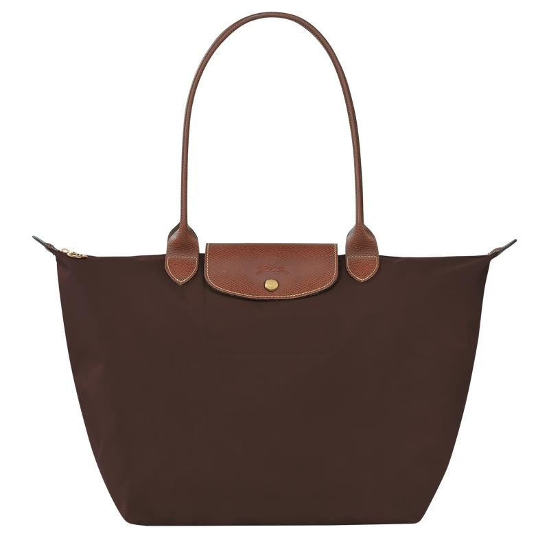 Ebony Brown Women\'s Longchamp Le Pliage Original L Tote Bag | 31845-FBYA