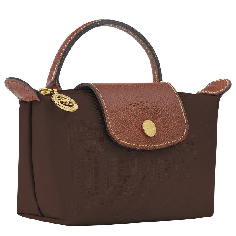 Ebony Brown Women's Longchamp Le Pliage Original with handle Pouches | 17240-IZJB