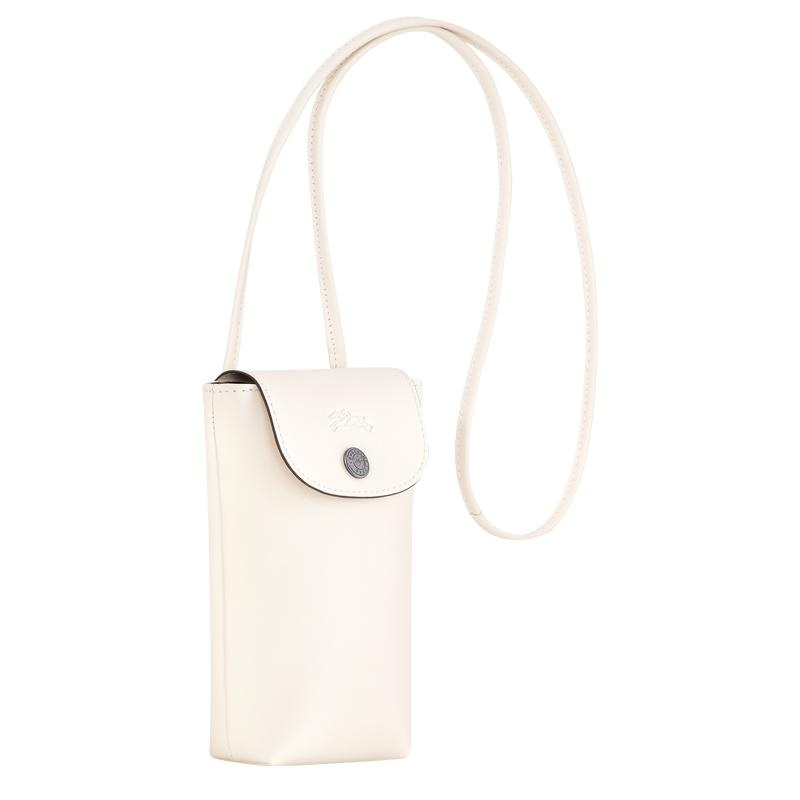 Ecru White Men's Longchamp Le Pliage Xtra with leather lace Phone Case | 21758-GANS