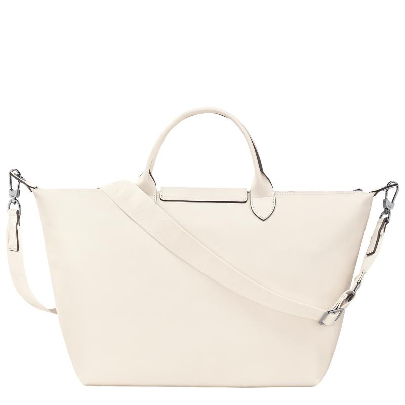 Ecru White Men's Longchamp Le Pliage Xtra L Handbags | 36247-ODBC