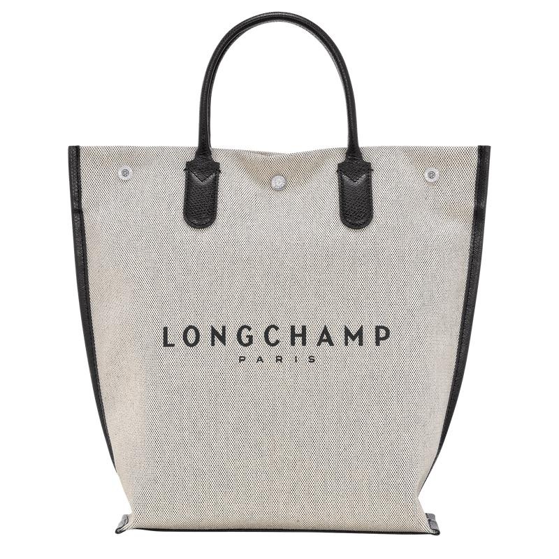 Ecru White Women\'s Longchamp Essential M Tote Bag | 03591-JSIF