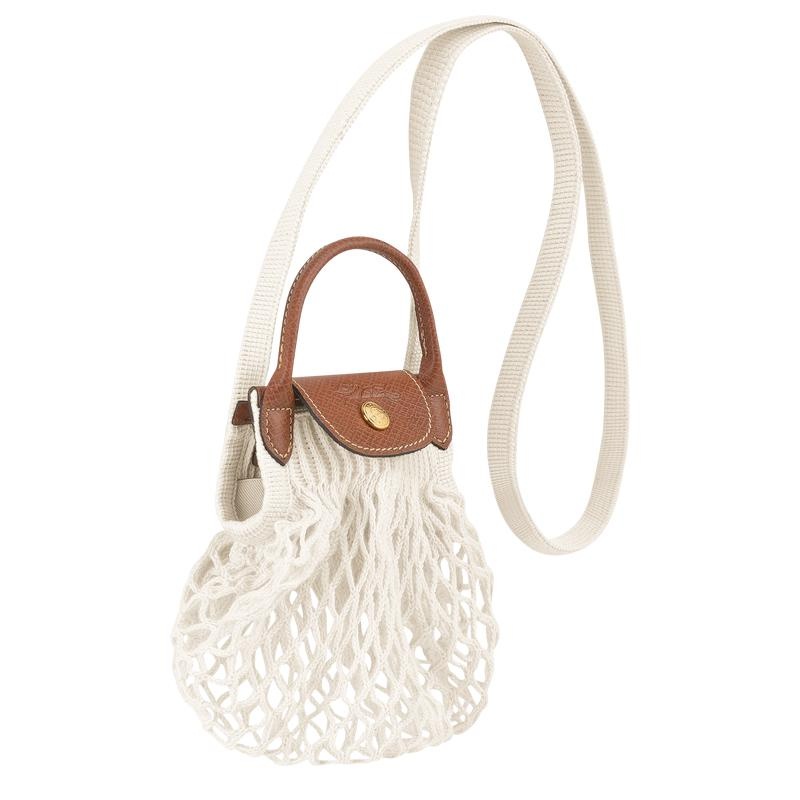 Ecru White Women's Longchamp Le Pliage Filet XS Mesh Bag | 71965-VBUM