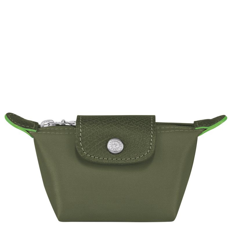 Forest Green Men\'s Longchamp Le Pliage Green Coin Purses | 47906-WDAU