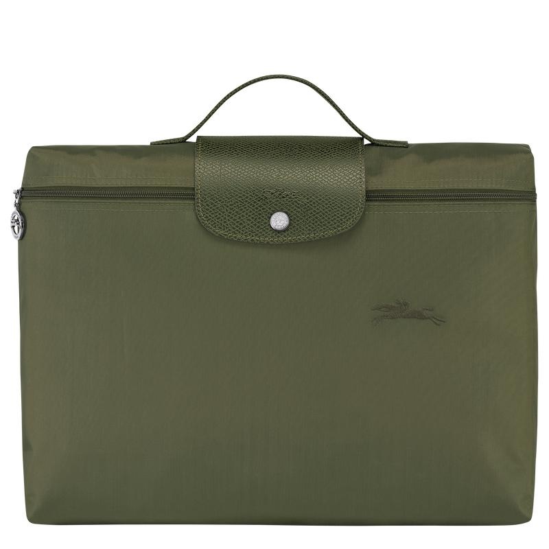 Forest Green Men\'s Longchamp Le Pliage Green S Briefcase | 15964-UYDV