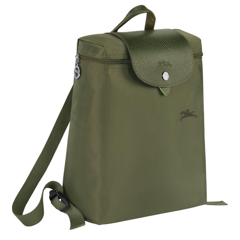 Forest Green Men's Longchamp Le Pliage Green M Backpacks | 32907-WHPU