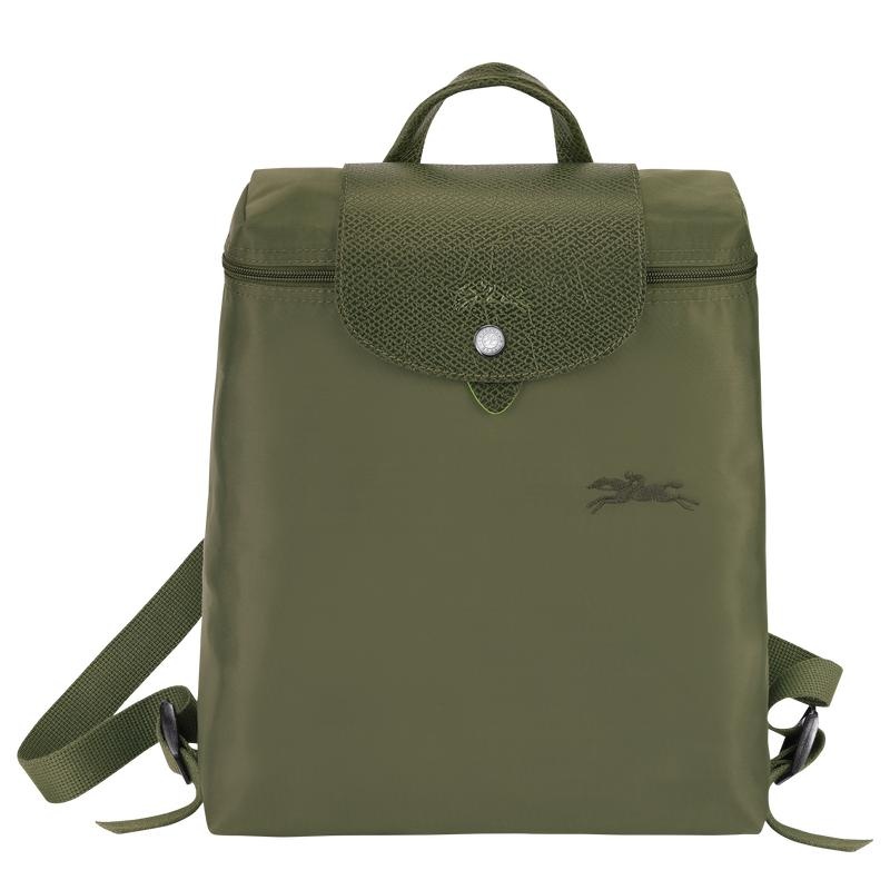 Forest Green Men\'s Longchamp Le Pliage Green M Backpacks | 32907-WHPU