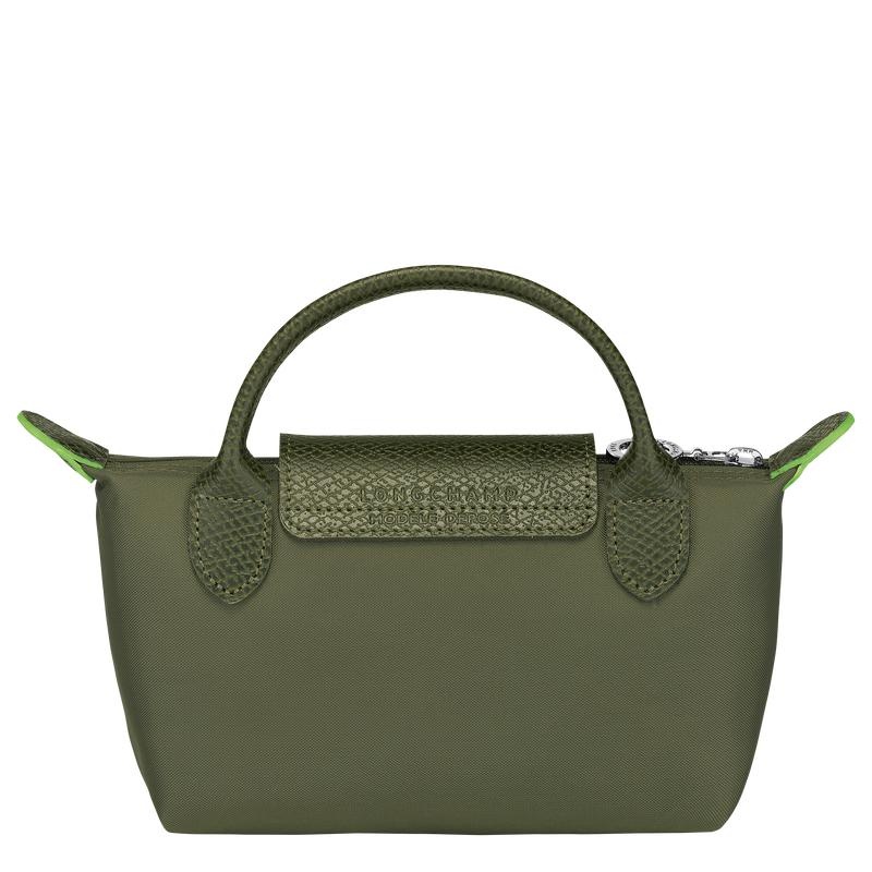 Forest Green Women's Longchamp Le Pliage Green with handle Pouches | 72194-QAIJ