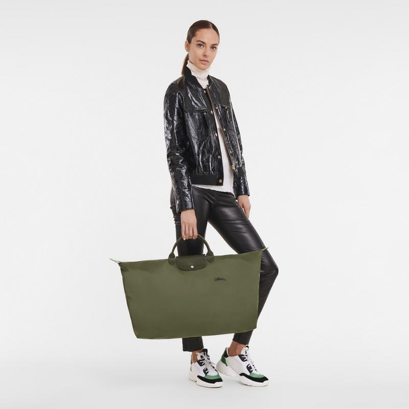 Forest Green Women's Longchamp Le Pliage Green M Travel Bags | 82950-EXAD