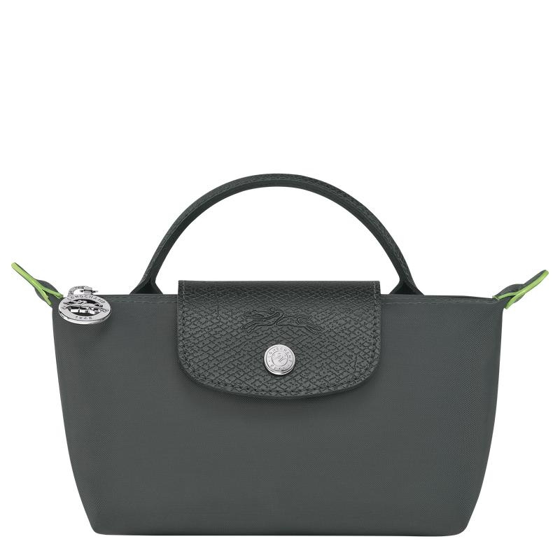 Graphite Grey Women\'s Longchamp Le Pliage Green with handle Pouches | 31465-KZNW