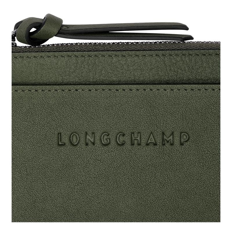 Khaki Men's Longchamp 3D Cardholders | 19357-JOAL