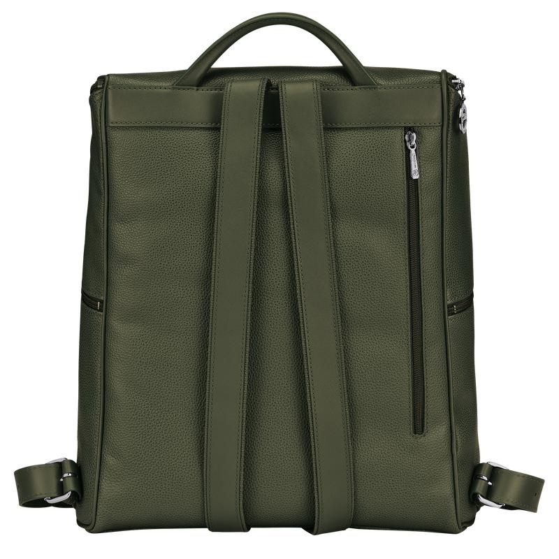 Khaki Men's Longchamp Le Foulonné Backpacks | 50863-NYMP